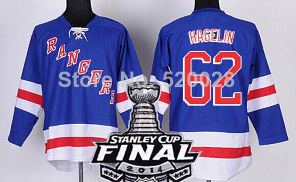 New York Rangers #62 Carl Hagelin 2014 Stanley Cup Light Blue Jersey
