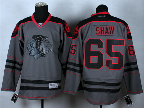 Chicago Blackhawks #65 Andrew Shaw Charcoal Gray Jersey