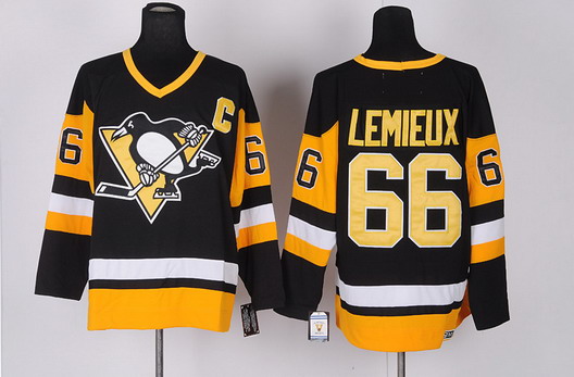 Pittsburgh Penguins #66 Mario Lemieux Black Throwback CCM Jersey
