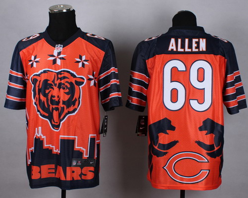 Nike Chicago Bears #69 Jared Allen 2015 Noble Fashion Elite Jersey