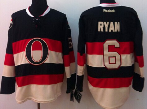 Ottawa Senators #6 Bobby Ryan Black Third Jersey