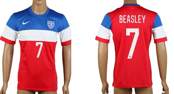 2014 World Cup USA #7 Beasley Away Soccer AAA+ T-Shirt