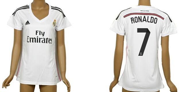 2014/15 Real Madrid #7 Ronaldo Home Soccer AAA+ T-Shirt_Womens