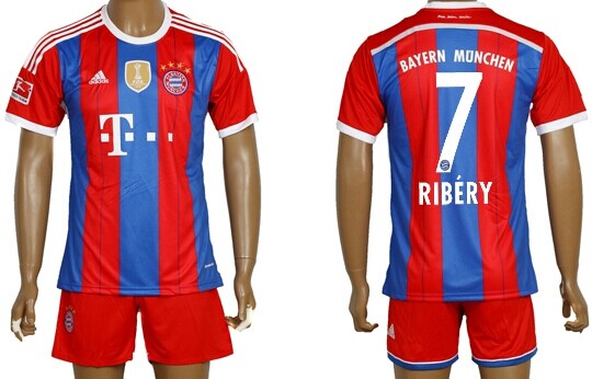 2014/15 Bayern Munchen #7 Ribery Home Soccer Shirt Kit