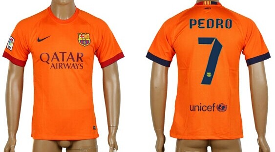 2014/15 FC Bacelona #7 Pedro Away Soccer AAA+ T-Shirt