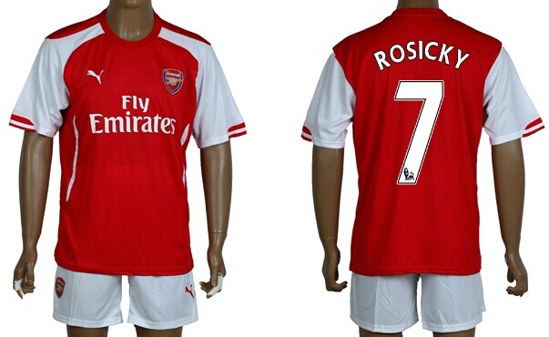 2014/15 Arsenal FC #7 Rosicky Home Soccer Shirt Kit