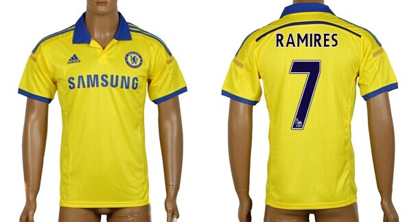 2014/15 Chelsea FC #7 Ramires Away Yellow Soccer AAA+ T-Shirt