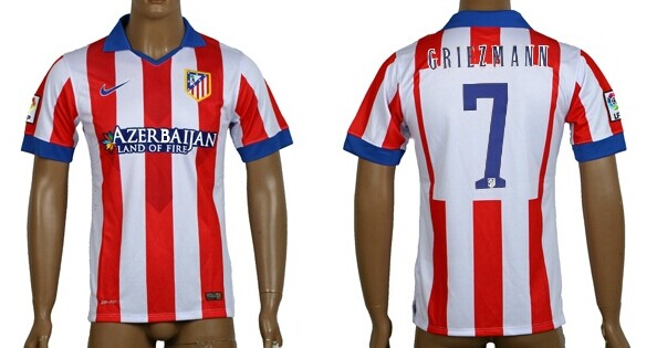 2014/15 Atletico Madrid #7 Griezmann Home Soccer AAA+ T-Shirt