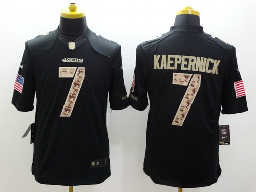 Nike San Francisco 49ers #7 Colin Kaepernick Salute to Service Black Limited Jersey