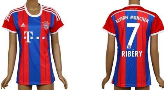 2014/15 Bayern Munchen #7 Ribery Home Soccer AAA+ T-Shirt_Womens