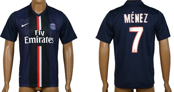 2014/15 Paris Saint-Germain #7 Menez Home Soccer AAA+ T-Shirt