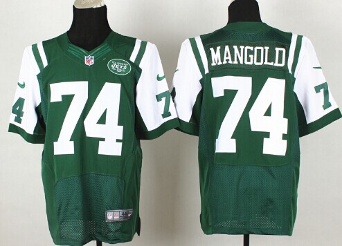 Nike New York Jets #74 Nick Mangold Green Elite Jersey