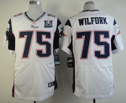 Nike New England Patriots #75 Vince Wilfork 2015 Super Bowl XLIX Championship White Elite Jersey
