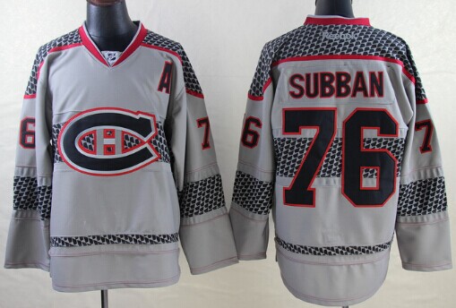 Montreal Canadiens #76 P.K. Subban Charcoal Gray Jersey