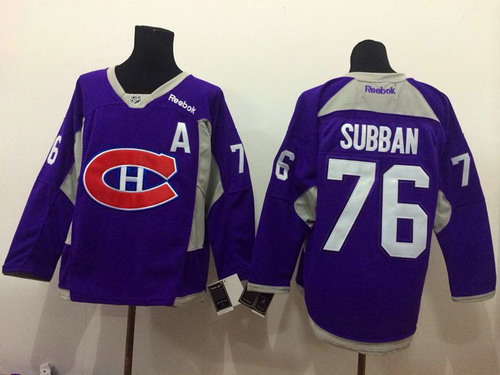 Montreal Canadiens #76 P.K. Subban Charcoal 2014 Training Purple Jersey