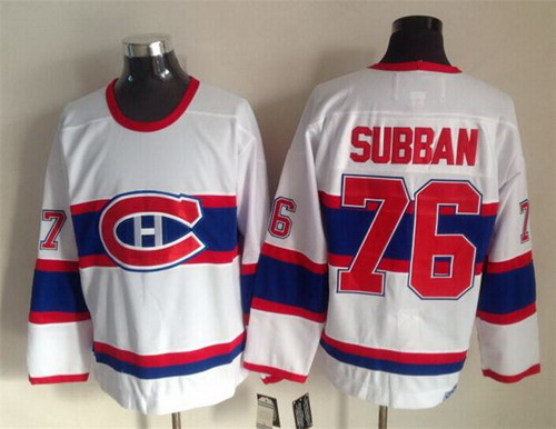 Montreal Canadiens #76 P.K. Subban White Throwback CCM Jersey