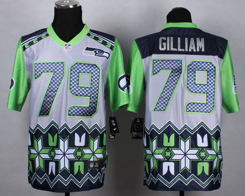 Nike Seattle Seahawks #79 Garry Gilliam 2015 Super Bowl XLIX Noble Fashion Elite Jersey