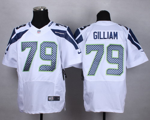 Nike Seattle Seahawks #79 Garry Gilliam 2015 Super Bowl XLIX White Elite Jersey