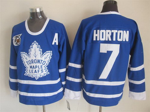 Toronto Maple Leafs #7 Tim Horton Blue 75TH Throwback CCM Jersey