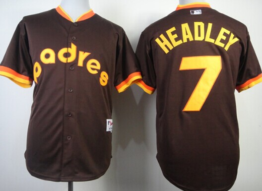 San Diego Padres #7 Chase Headley 1984 Brown Jersey