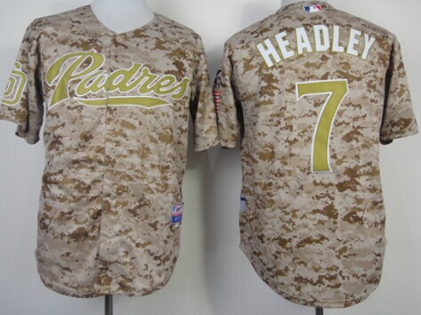 San Diego Padres #7 Chase Headley 2014 Camo Jersey