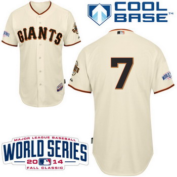 San Francisco Giants #7 Gregor Blanco 2014 World Series Cream Jersey