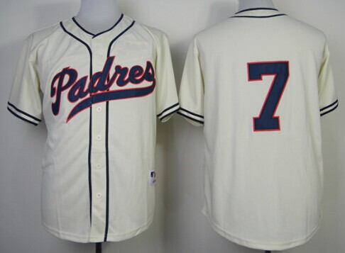 San Diego Padres #7 Chase Headley 1948 Cream Jersey