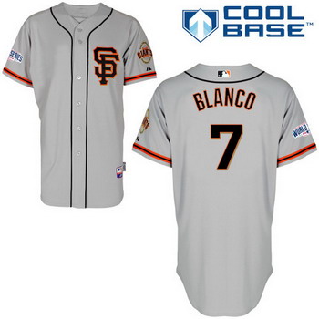 San Francisco Giants #7 Gregor Blanco 2014 World Series Gray SF Edition Jersey