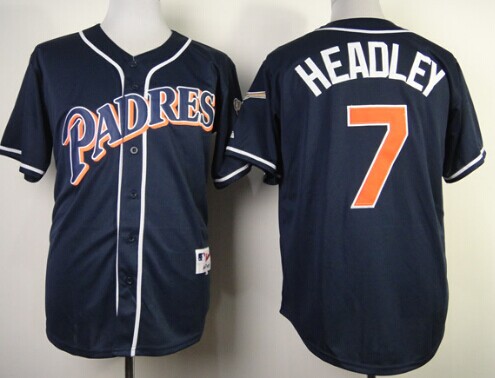 San Diego Padres #7 Chase Headley 1998 Navy Blue Jersey