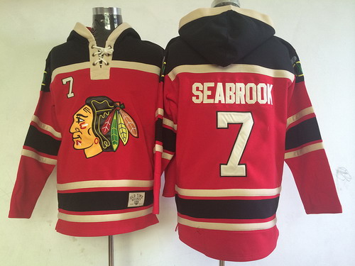 Old Time Hockey Chicago Blackhawks #7 Brent Seabrook Red Hoodie