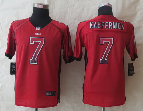 Nike San Francisco 49ers #7 Colin Kaepernick 2013 Drift Fashion Red Kids Jersey