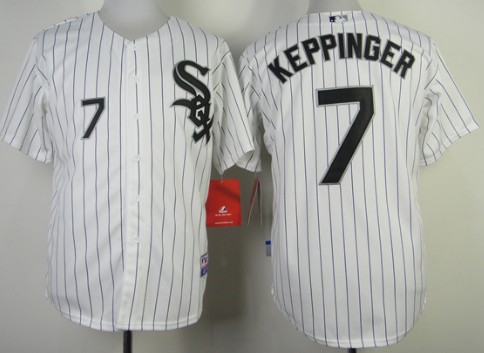 Chicago White Sox #7 Jeff Keppinger White With Black Pinstripe Jersey