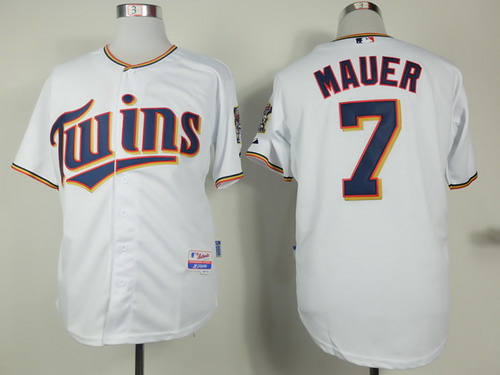 Minnesota Twins #7 Joe Mauer 2015 White Jersey