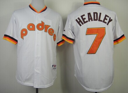 San Diego Padres #7 Chase Headley 1984 White Jersey