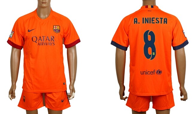 2014/15 FC Bacelona #8 A.Iniesta Away Soccer Shirt Kit