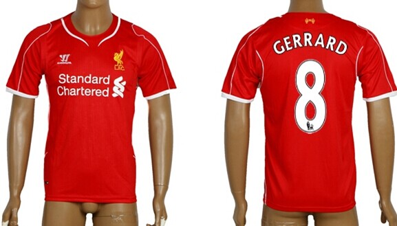 2014/15 Liverpool FC #8 Gerrard Home Soccer AAA+ T-Shirt