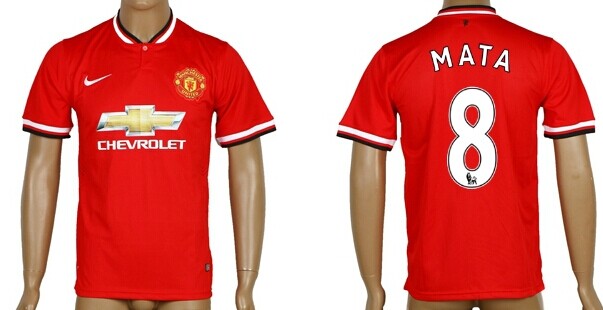 2014/15 Manchester United #8 Mata Home Soccer AAA+ T-Shirt