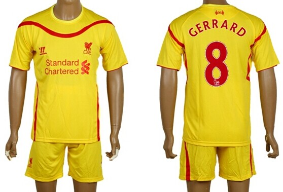 2014/15 Liverpool FC #8 Gerrard Away Soccer Shirt Kit