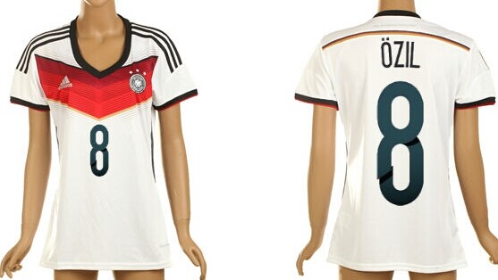 2014 World Cup Germany #8 Ozil Home Soccer AAA+ T-Shirt_Womens