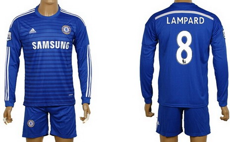 2014/15 Chelsea FC #8 Lampard Home Long Sleeve Shirt Kit