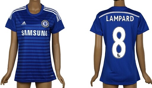 2014/15 Chelsea FC #8 Lampard Home Soccer AAA+ T-Shirt_Womens