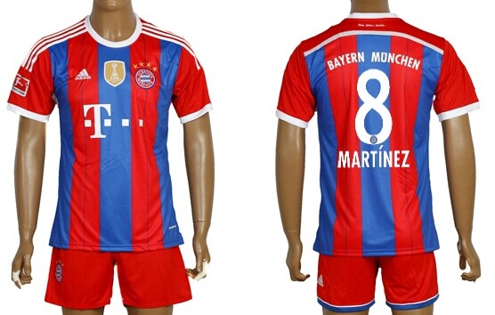 2014/15 Bayern Munchen #8 Martinez Home Soccer Shirt Kit