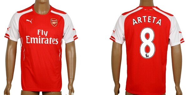 2014/15 Arsenal FC #8 Arteta Home Soccer AAA+ T-Shirt