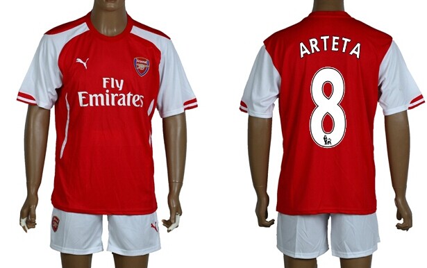 2014/15 Arsenal FC #8 Arteta Home Soccer Shirt Kit