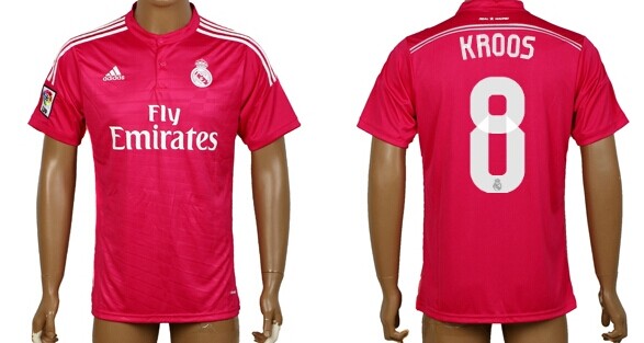2014/15 Real Madrid #8 Croos Away Pink Soccer AAA+ T-Shirt