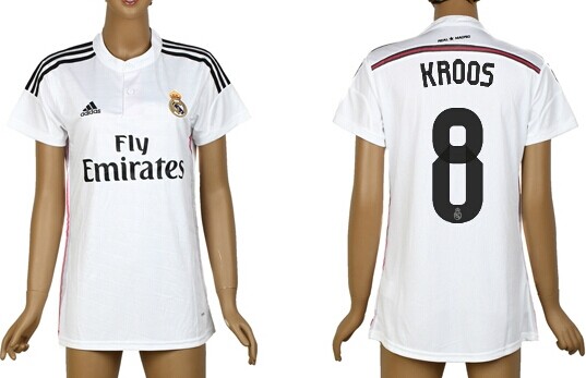 2014/15 Real Madrid #8 Croos Home Soccer AAA+ T-Shirt_Womens
