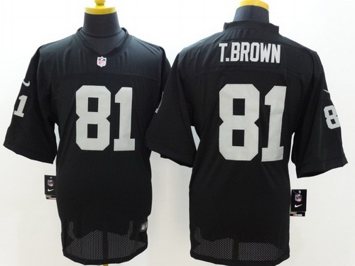 Nike Oakland Raiders #81 Tim Brown Black Elite Jersey