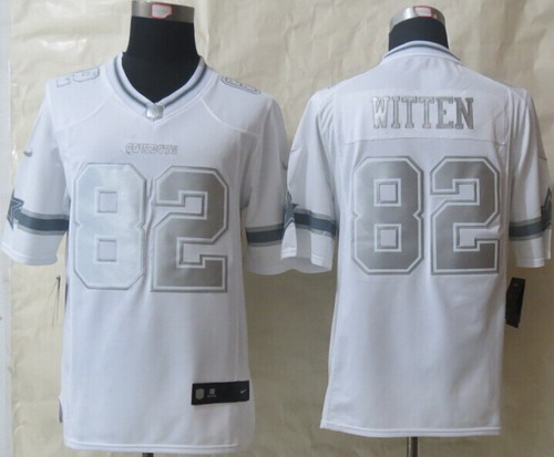 Nike Dallas Cowboys #82 Jason Witten Platinum White Limited Jersey
