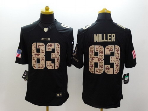 Nike Pittsburgh Steelers #83 Heath Miller Salute to Service Black Limited Jersey
