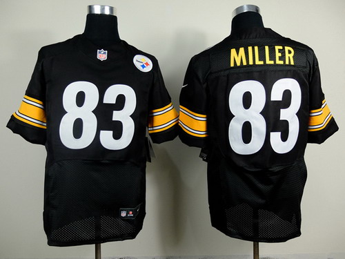 Nike Pittsburgh Steelers #83 Heath Miller Black Elite Jersey